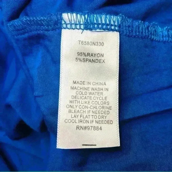 Lemon Tree Women Large Royal Blue Hi low Tank Top Soft Stretch Back Faux Wrap - Picture 10 of 11